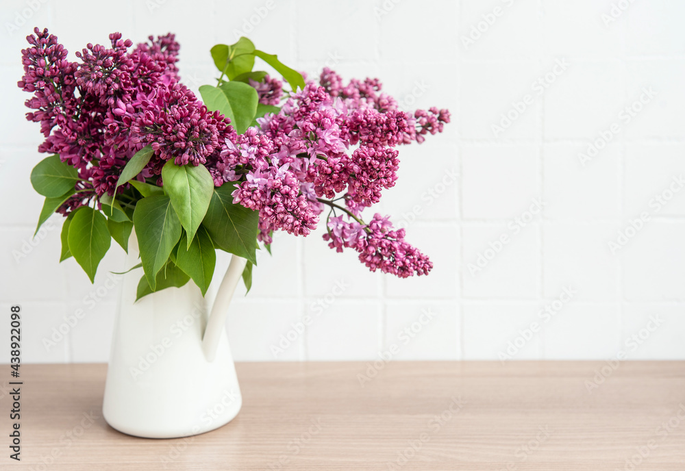 Bouquet of lilac flowers in a vase