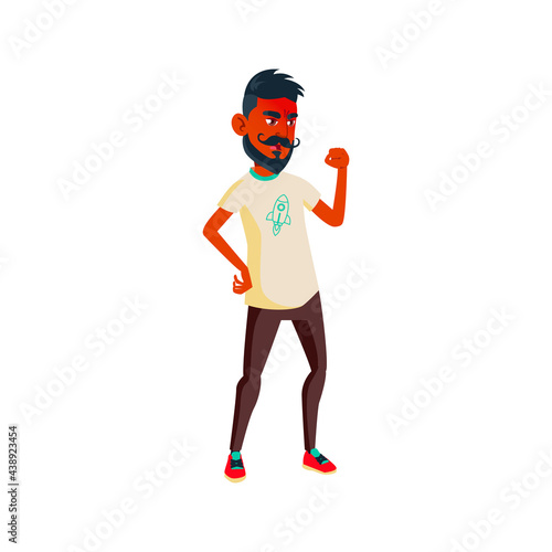 angry young guy threaten with fist to enemy cartoon vector. angry young guy threaten with fist to enemy character. isolated flat cartoon illustration