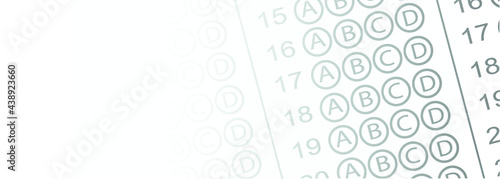 multiple choice answer paper.	