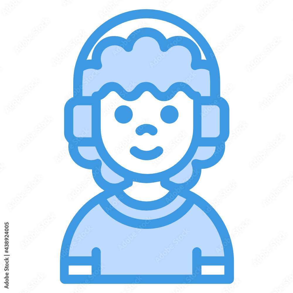 Boy blue line icon Boy blue line icon