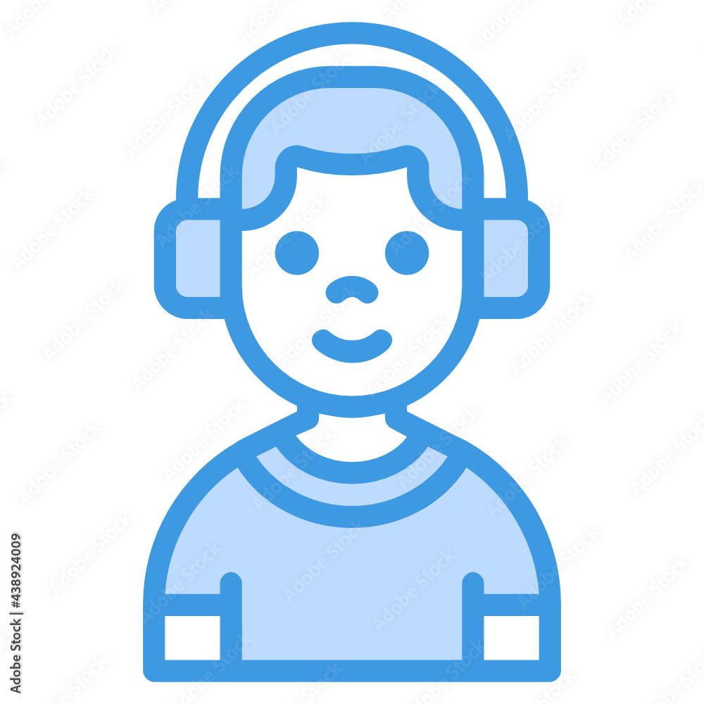 Boy blue line icon Boy blue line icon