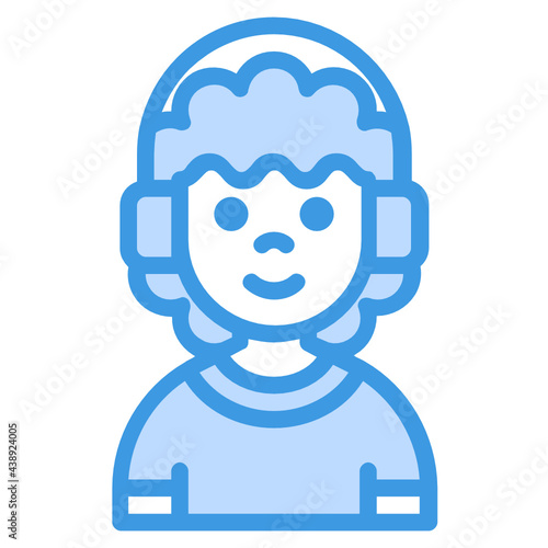 Boy blue line icon