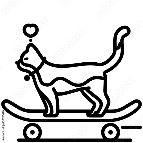 Cat plays Skateboard