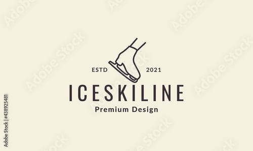 lines ice skates logo vector icon illustration design