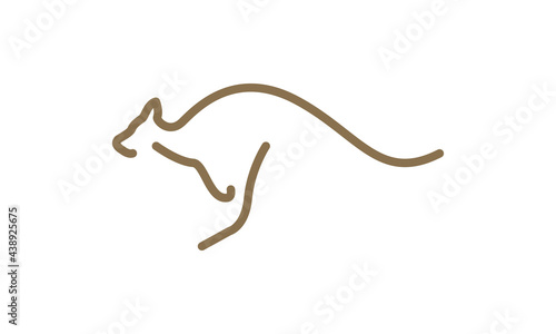 continuous lines kangaroo jump logo vector icon illustration design