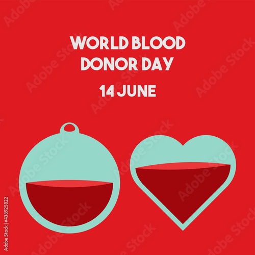 world blood donor day poster with blood bag illustration
