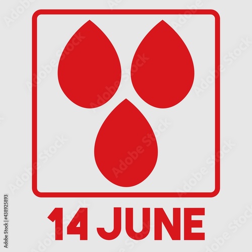 world blood donor day poster with blood bag illustration