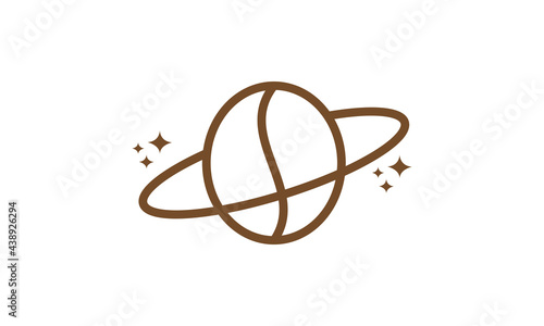 lines coffee beans space sky  logo vector icon illustration design