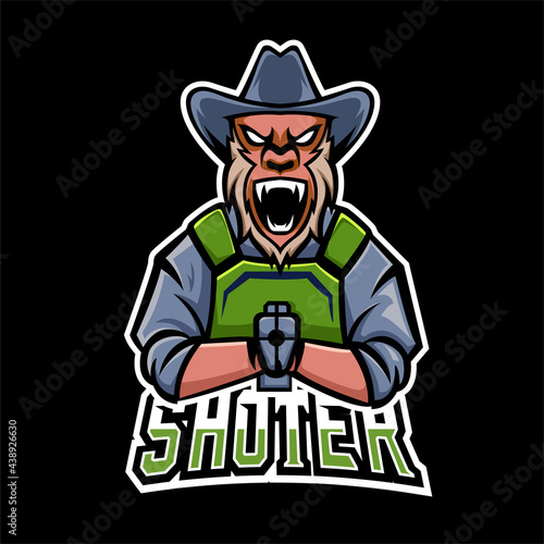 Shoter sport or esport gaming mascot logo template, for your team photo