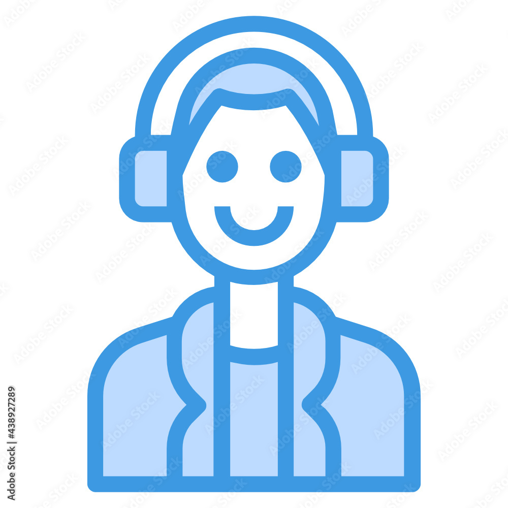 Avatar blue line icon Avatar blue line icon