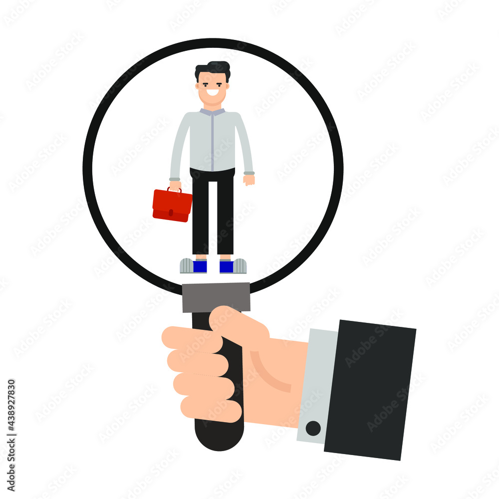 hiring employee magnifying glass icon illustration vector graphic hiring employee magnifying glass icon illustration vector graphic