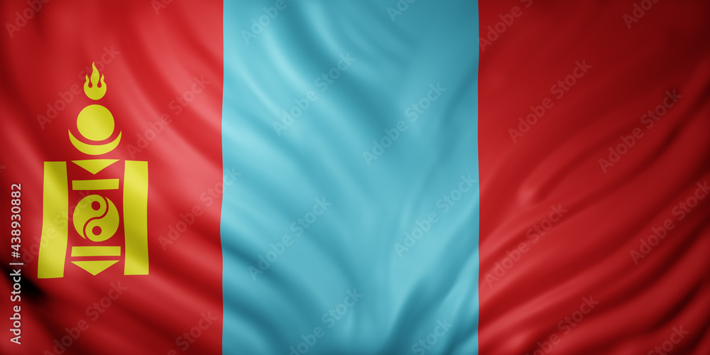 Obraz premium Mongolia 3d flag