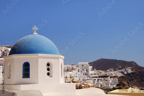 Santorini, Oia village, Church with a blue dome