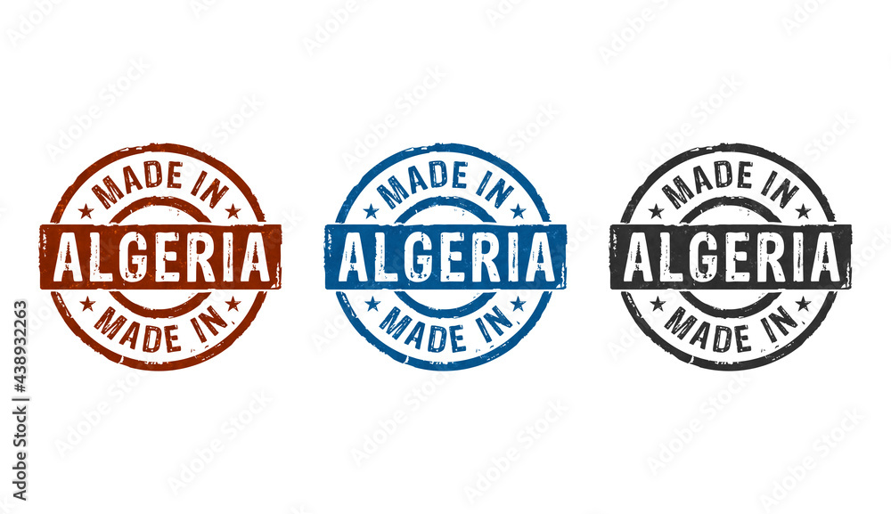 Fototapeta premium Made in Algeria stamp and stamping