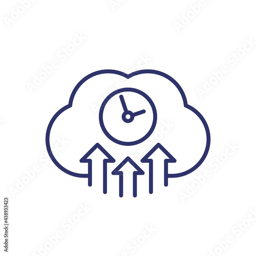 uploading time line icon with cloud