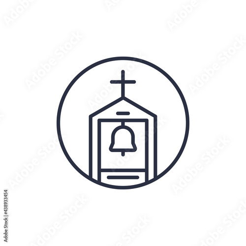 Valokuva belfry line icon on white