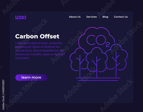 carbon offset banner, website design