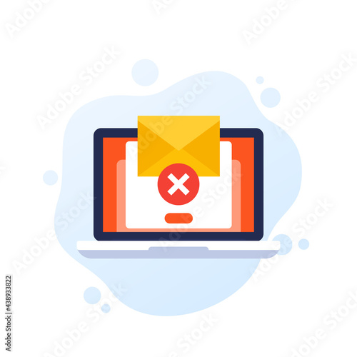 Delete mail message, email vector icon