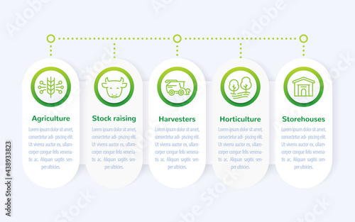 farming and agriculture infographics, banner design with line icons