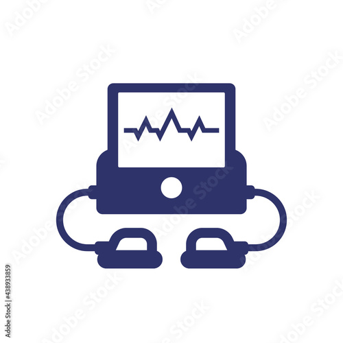 Defibrillator or cpr device icon on white