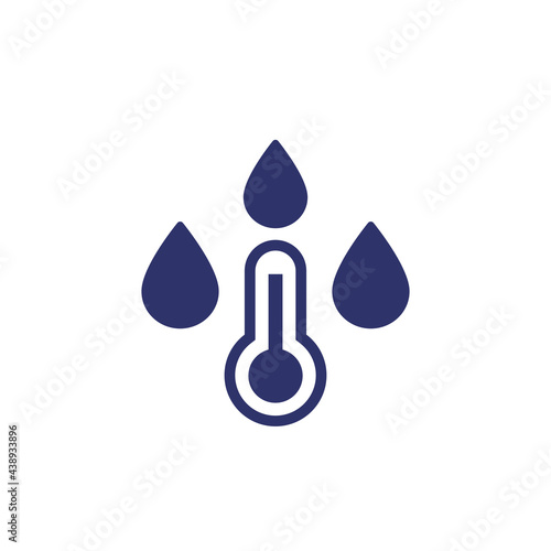 water temperature icon on white