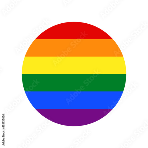 Lgbt flag inside circle. Gay flag symbol.
