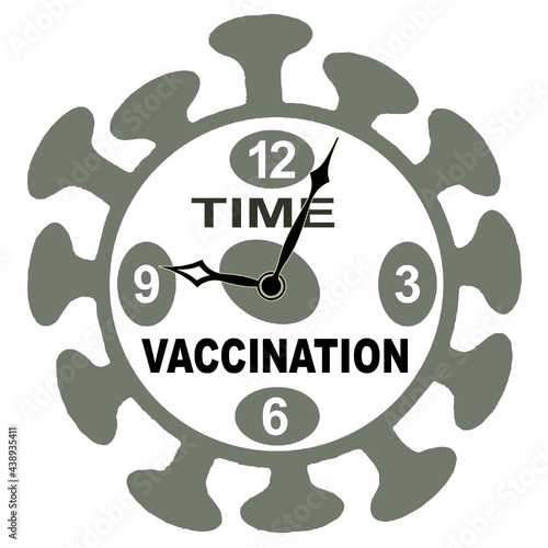 Time to vaccinate concept.Coronavirus vaccination concept. Vector editable illustration.