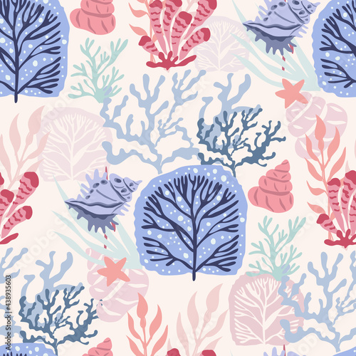 Seaweeds and corals pattern 7