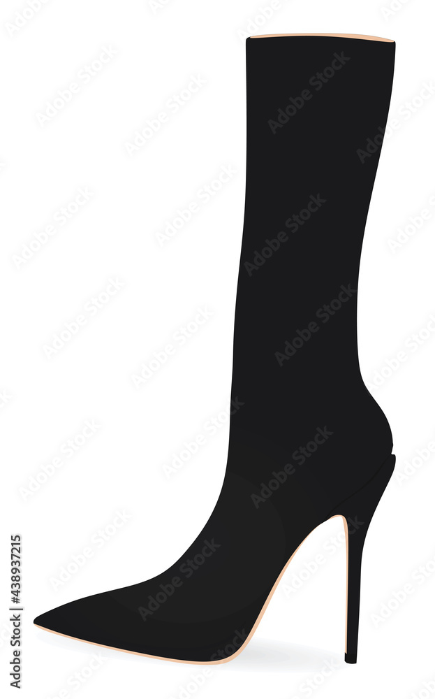Women long boot. high heel. vector illustration Women long boot. high heel. vector illustration