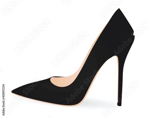 Black elegant shoe. vector illustration