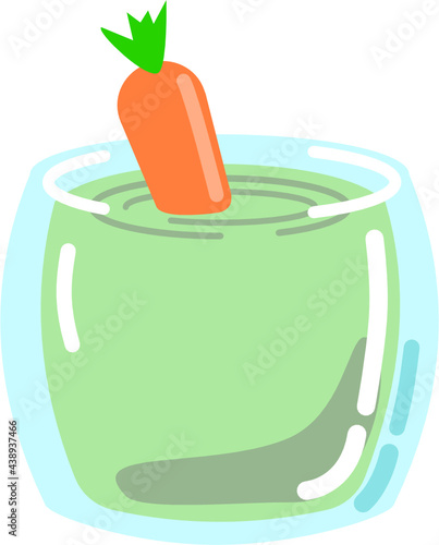 Cocktail or smoothy drink in short glass with carrot isolated vector graphic