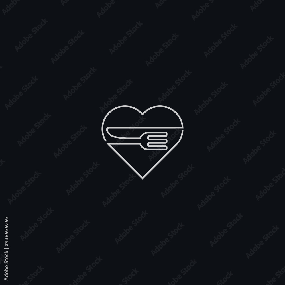 love restaurant vector logo design graphic concept love restaurant vector logo design graphic concept