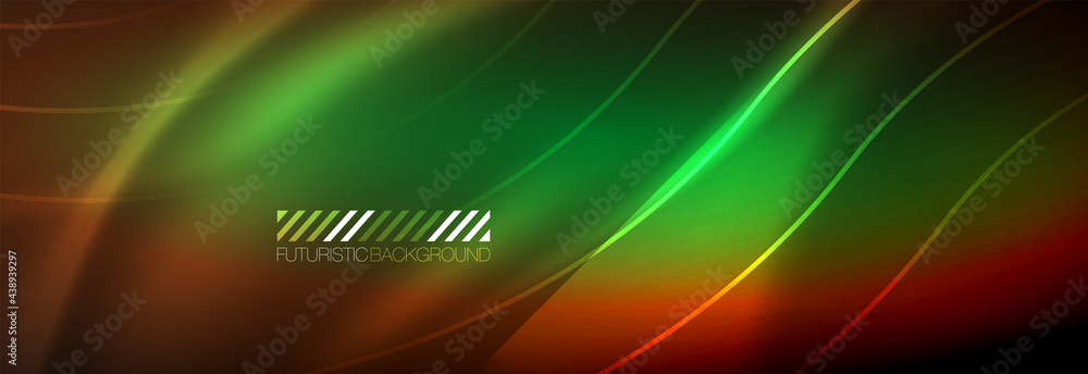 Naklejka premium Neon dynamic beams vector abstract wallpaper background. Wallpaper background, design templates for business or technology presentations, internet posters or web brochure covers