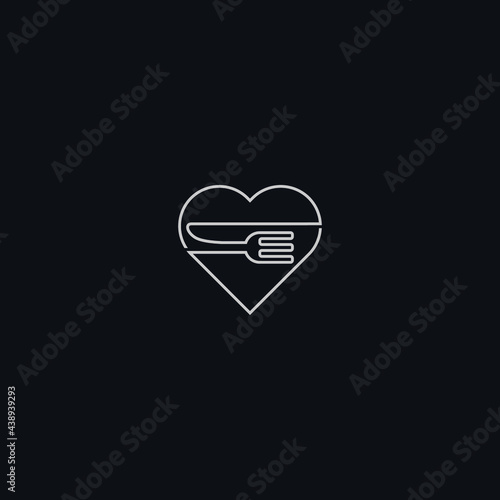 love restaurant vector logo design graphic concept