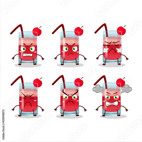 Singapore sling cartoon character with various angry expressions