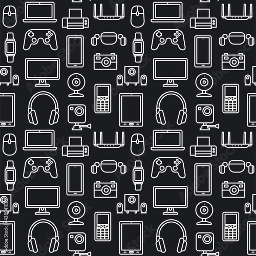 seamless pattern of the digital devices