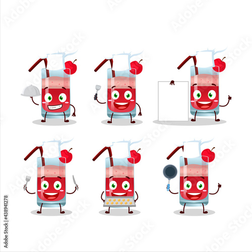 Cartoon character of singapore sling with various chef emoticons
