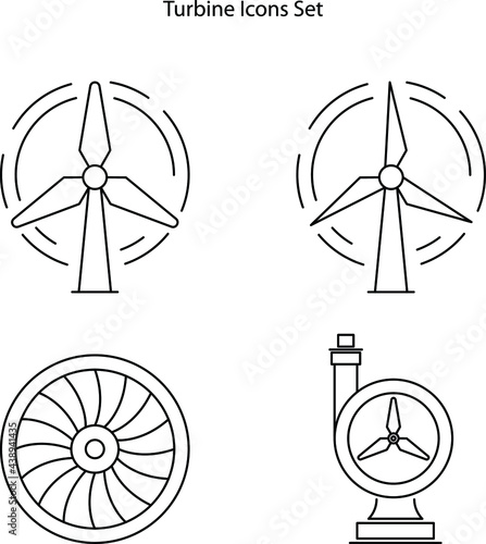 turbine icons set isolated on white background. turbine icon thin line outline linear turbine symbol for logo, web, app, UI. turbine icon simple sign.