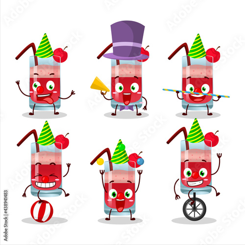 Cartoon character of singapore sling with various circus shows