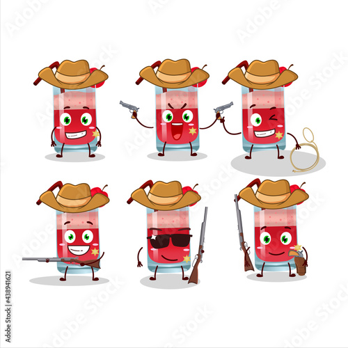 Cool cowboy singapore sling cartoon character with a cute hat