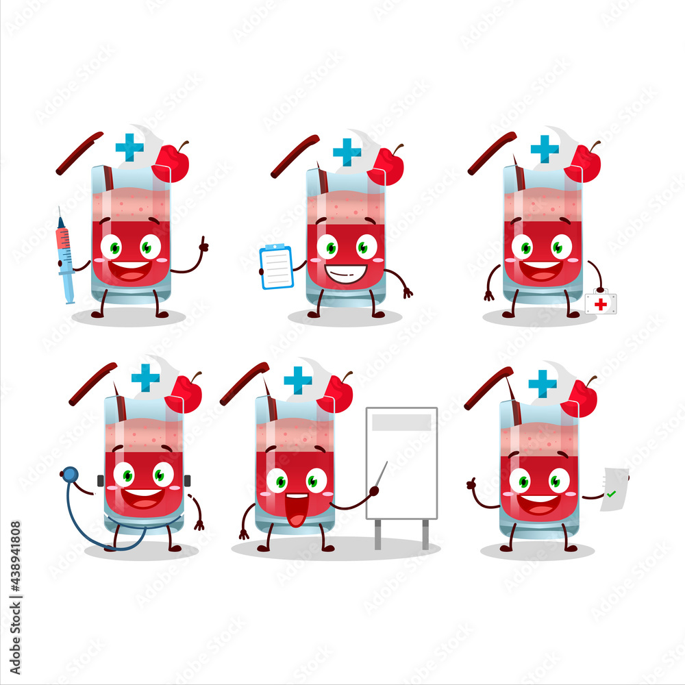 Obraz premium Doctor profession emoticon with singapore sling cartoon character