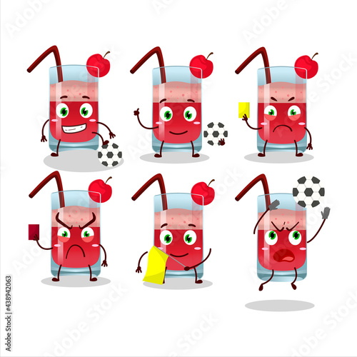 Singapore sling cartoon character working as a Football referee