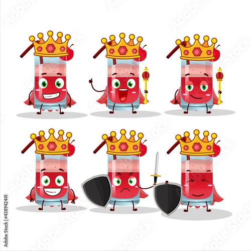 A Charismatic King singapore sling cartoon character wearing a gold crown