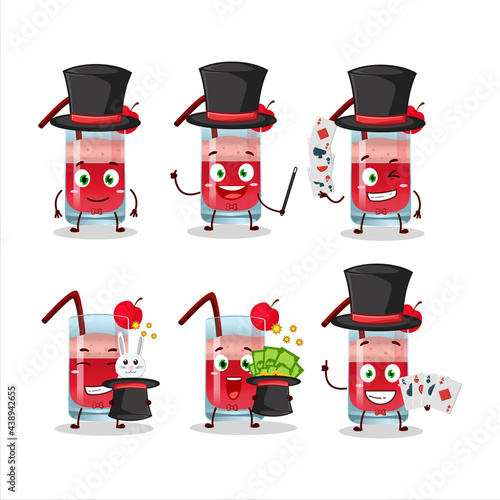 A singapore sling Magician cartoon character perform on a stage