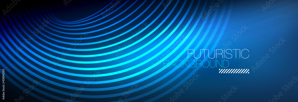 Dark abstract background with glowing neon circles. Trendy layout template for business or technology presentation, internet poster or web brochure cover, wallpaper Dark abstract background with glowing neon circles. Trendy layout template for business or technology presentation, internet poster or web brochure cover, wallpaper