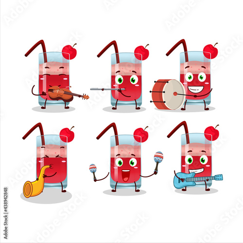 Cartoon character of singapore sling playing some musical instruments