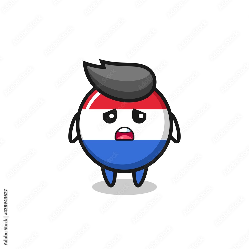 disappointed expression of the netherlands flag badge cartoon disappointed expression of the netherlands flag badge cartoon