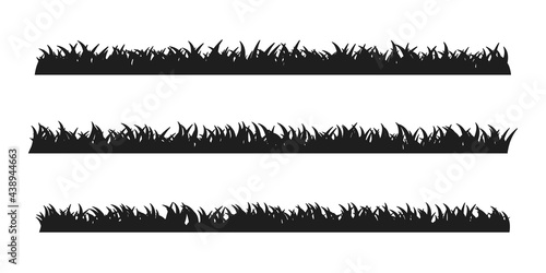 Black grass border silhouette for Halloween ghost graveyard decoration.