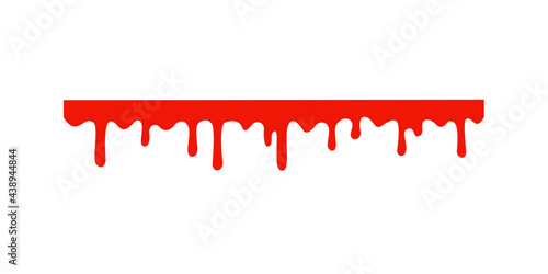 Spilled blood. A red sticky liquid that resembled blood dripping. Halloween crime concept.