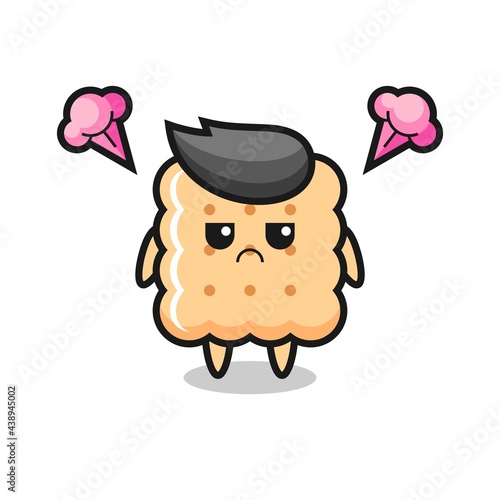 annoyed expression of the cute cracker cartoon character